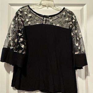 Black top with shear sleeves